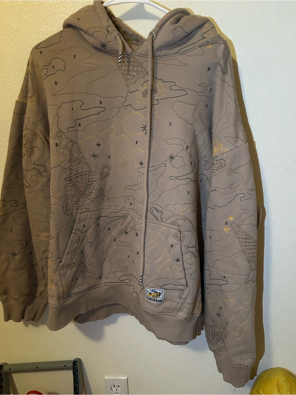 Ice Cream BBC Tan Stitched Graphic Hoodie 2X